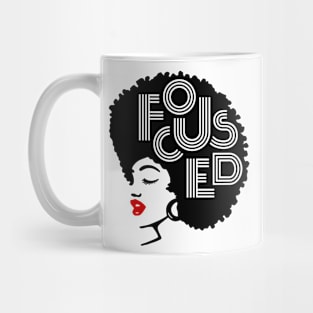 Focused Black Beauty, Natural hair, Black girl, Black woman Mug